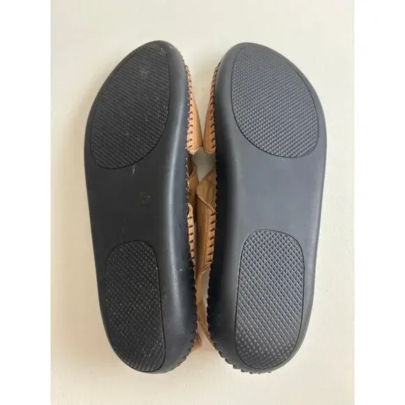 Naturalizer Scout Tan Leather Slingback Sandals 8.5N Narrow Comfort Shoes - Picture 5 of 6